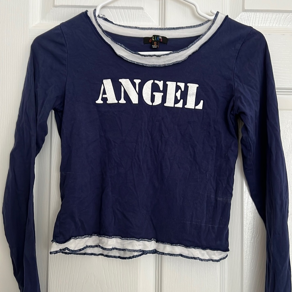 Delia’s Blue Angel Graphic Long-Sleeve Top Size S